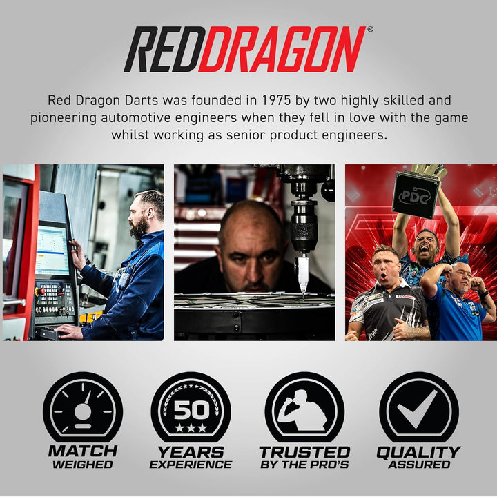 RED DRAGON Amberjack Series Softip Profi Dartpfeile 18 Gram Darts Set mit Flights und Schäfte Amberj