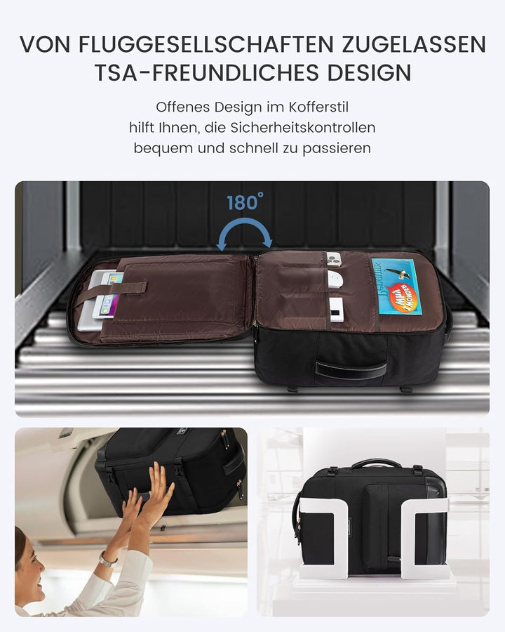 LOVEVOOK Rucksack Handgepäck Flugzeug, Reiserucksack Herren Damen Gross, 40L Cabin Bag Bordgepäck Ru