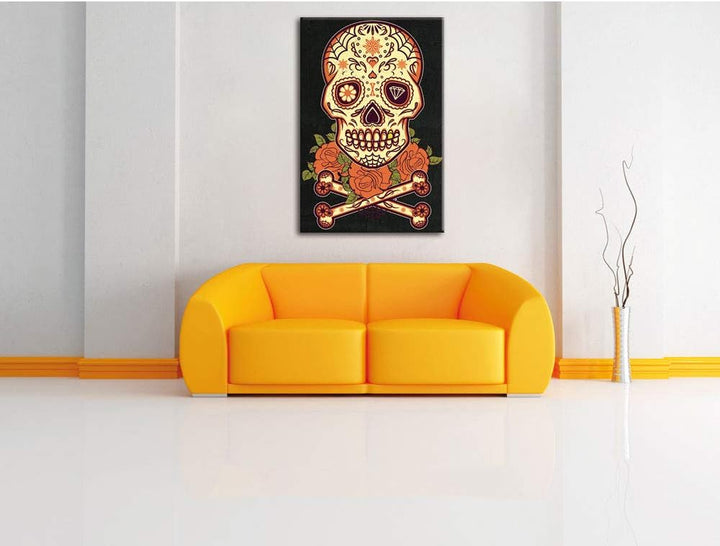 Dark Fortuna black Leinwandbild Bild auf Leinwand, XXL riesige Bilder fertig gerahmt mit Keilrahmen,