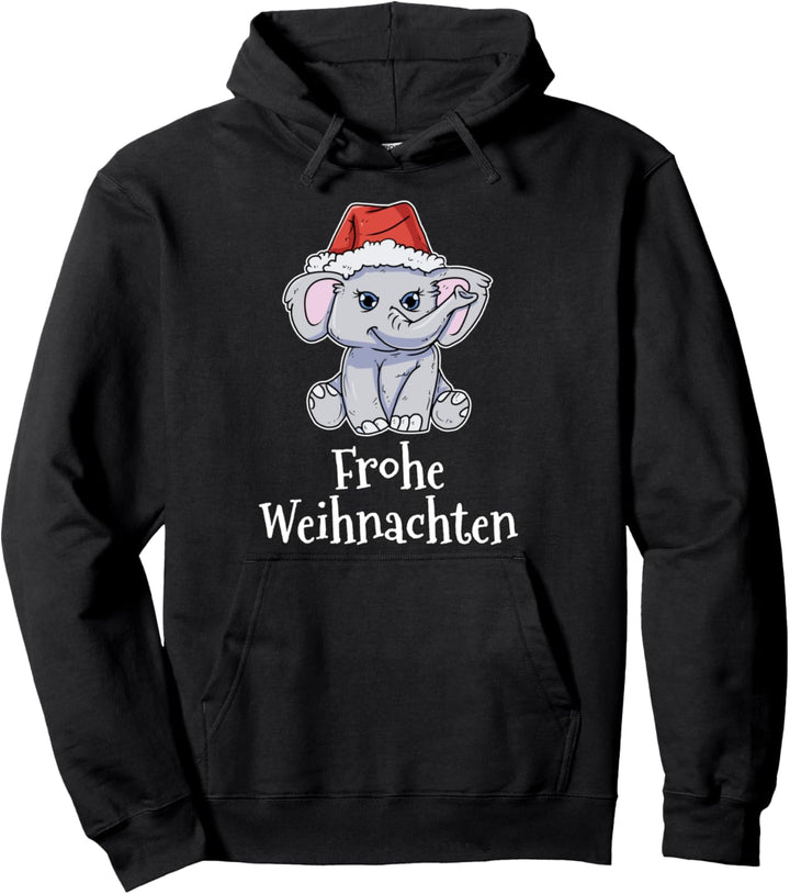 Frohe Weihnachten Elefant Weihnachtsmütze Geschenk Elefant Pullover Hoodie