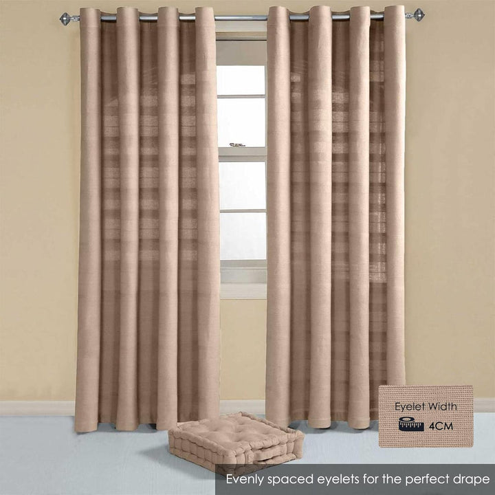 Homescapes Rajput Ösenvorhang 2er-Set, Vorhang beige 167x228 cm aus 100% Baumwolle, 2 handgewebte Vo