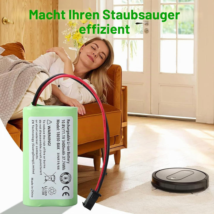 3400mAh Akku Kompatibel mit Vactidy T6 T7 T8 Vactidy LS001-02, Lefant M501, Ecovac CEN330 CEN331, Ce