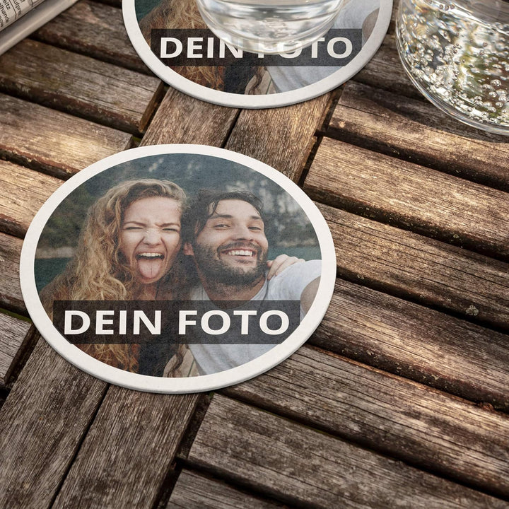 Bierdeckel mit Foto personalisiert - Personalisierbare Bierdeckel Bedrucken (Pappe, 500er Set) Pappe