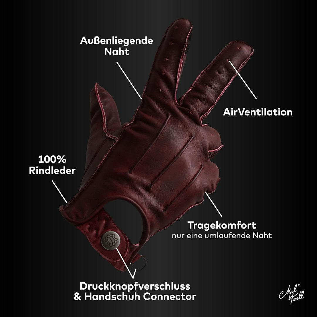 Motorradhandschuhe Easy Rider - Motorrad Handschuhe Herr - Echtleder - Handschuhe Herren Motorrad Le