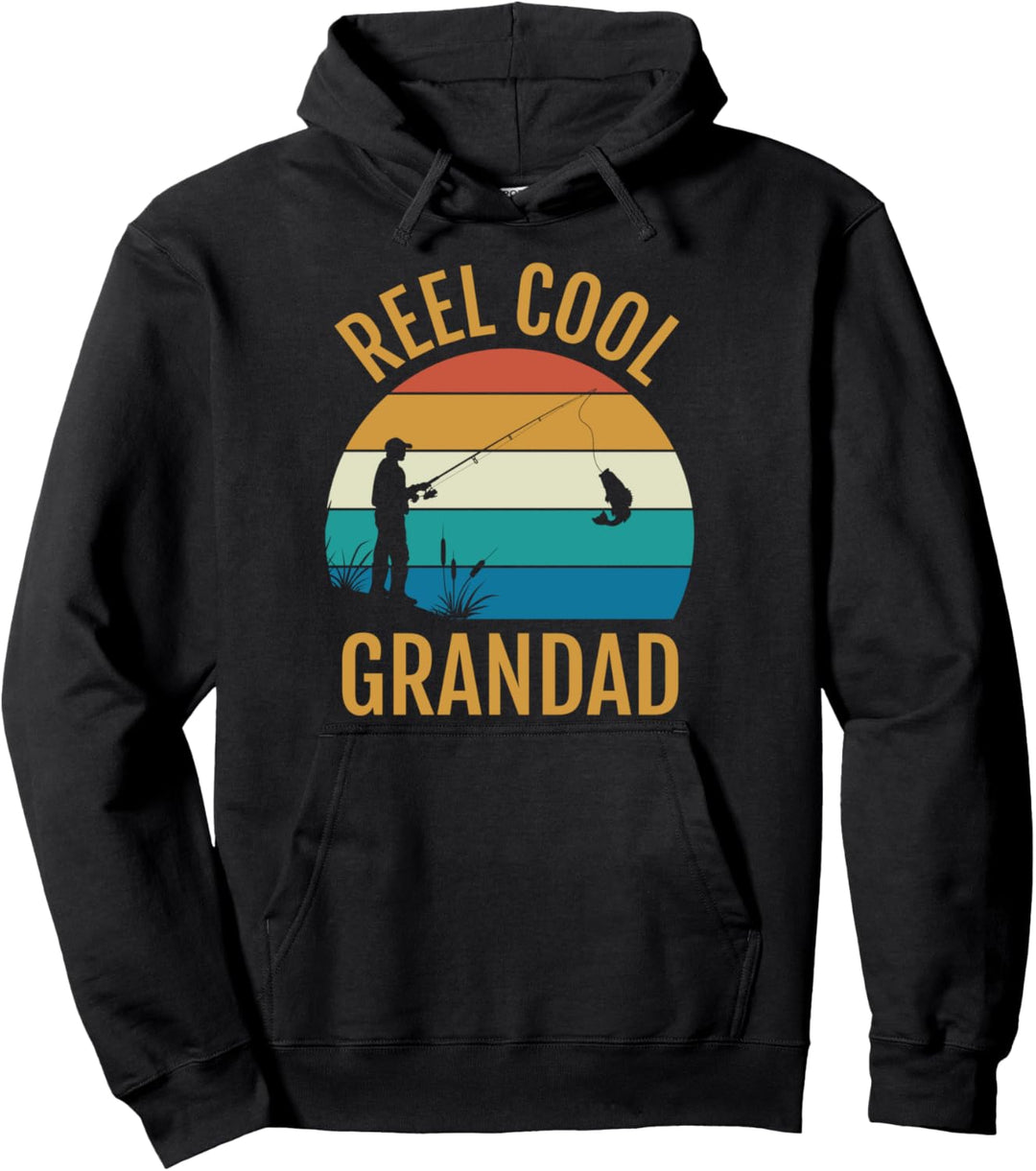 Reel Cool Grandad; Vintage Fisherman Geschenk Pullover Hoodie