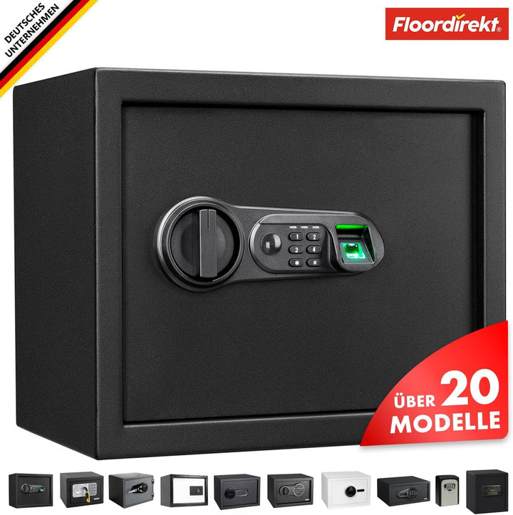 Floordirekt Tresor Catoca 30 x 38 x 30 cm Möbeltresor Safe mit Fingerabdruck Sensor - elektronisches