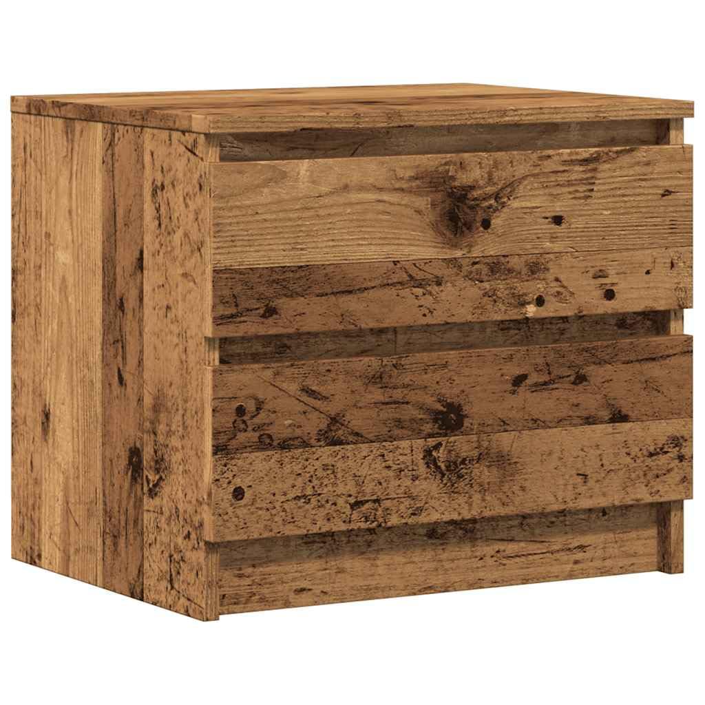 vidaXL Nachttisch Altholz-Optik 50x40x43,5 cm Holzwerkstoff, Schrank, Beistellschrank, Nachtkonsole,