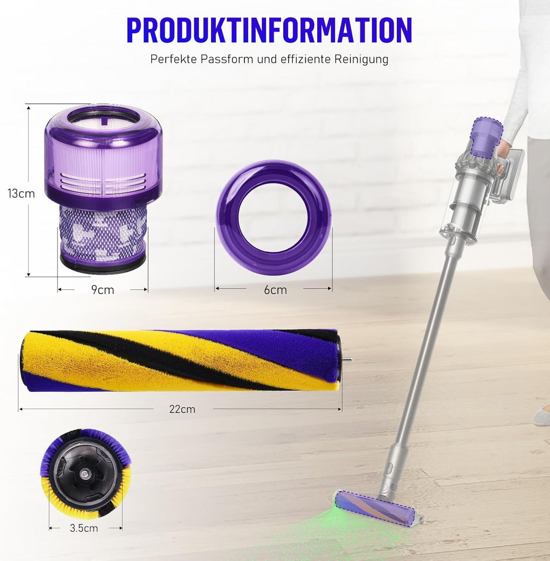 Bürstenwalze für Dyson V15 Detect Slim Absolute Total Clean Extra Staubsauger Rolle Ersatzteile, Sof
