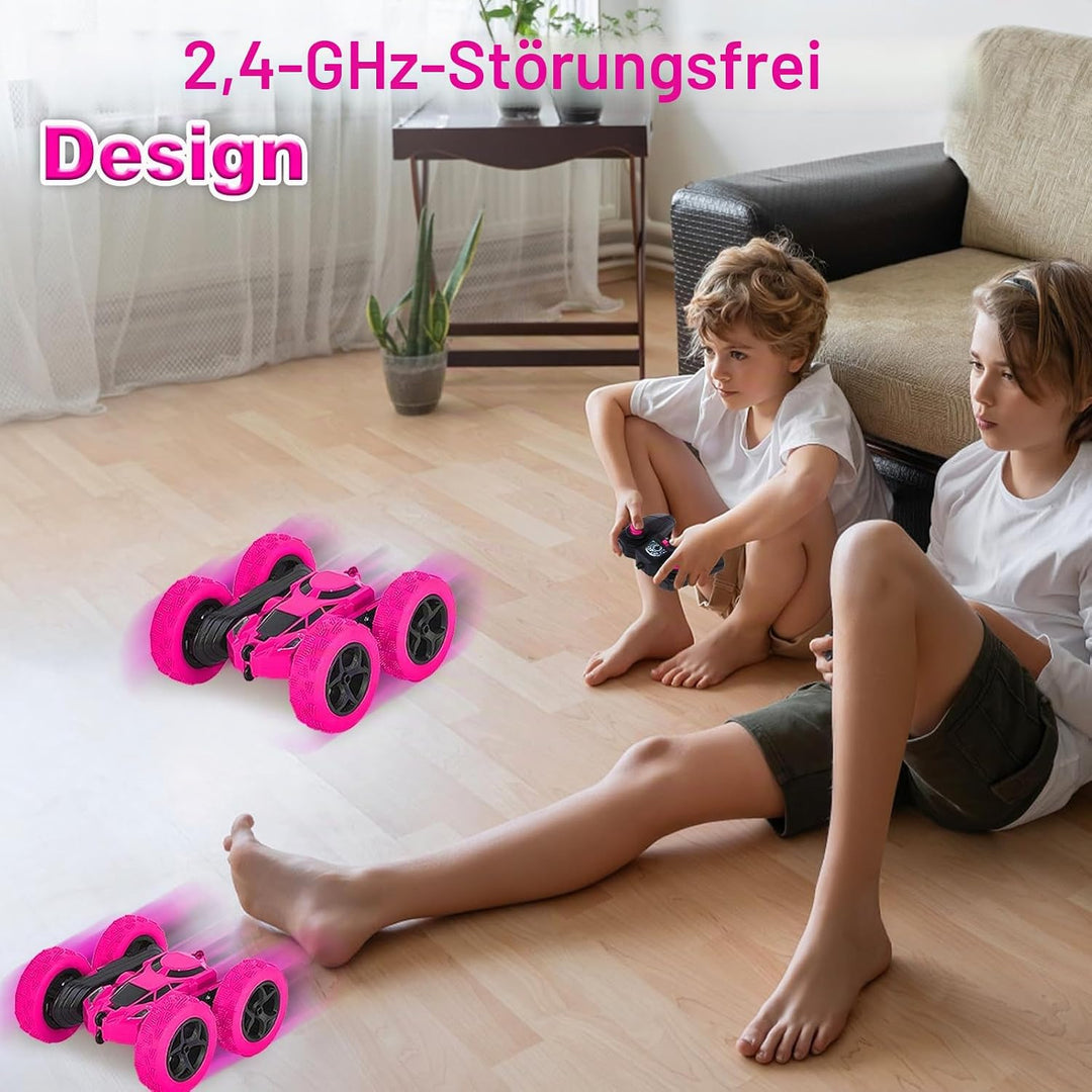 Ferngesteuertes Auto, 90 Min Spielzeit, 2.4Ghz Doppelseitig 360° drehbare RC Stunt Crawler mit Schei