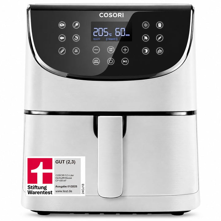 COSORI Heissluftfritteuse 5,5L XXL Weiss Friteuse Heissluft Fritteusen Air Fryer mit Digitalem LED-T