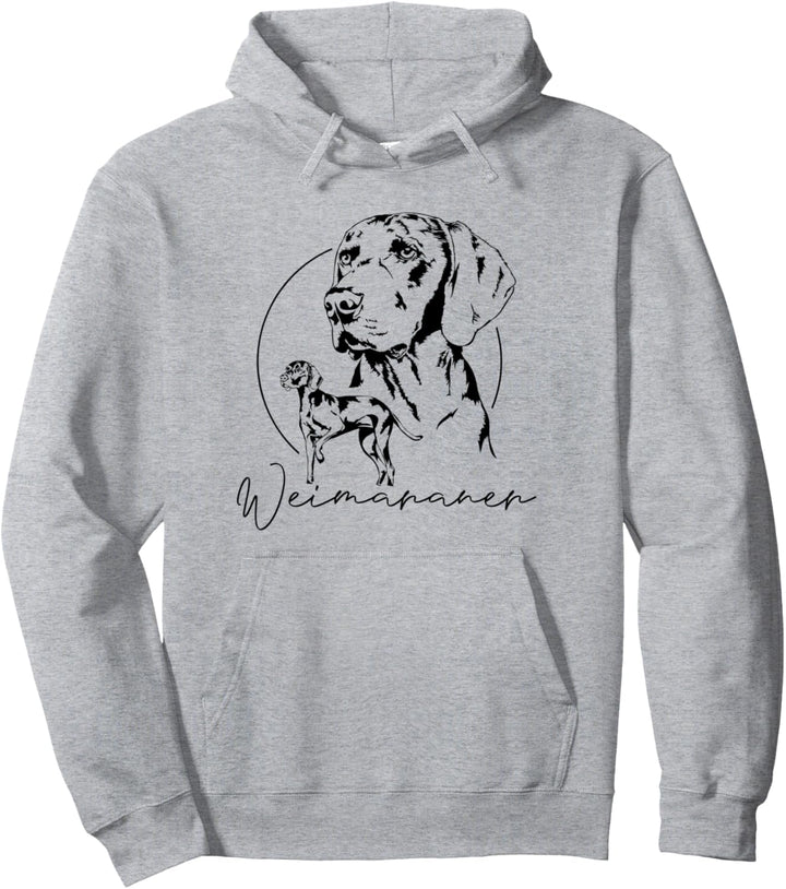 Weimaraner Jagdhund Jagdhunde Hunderassen Portrait Wilsigns Pullover Hoodie