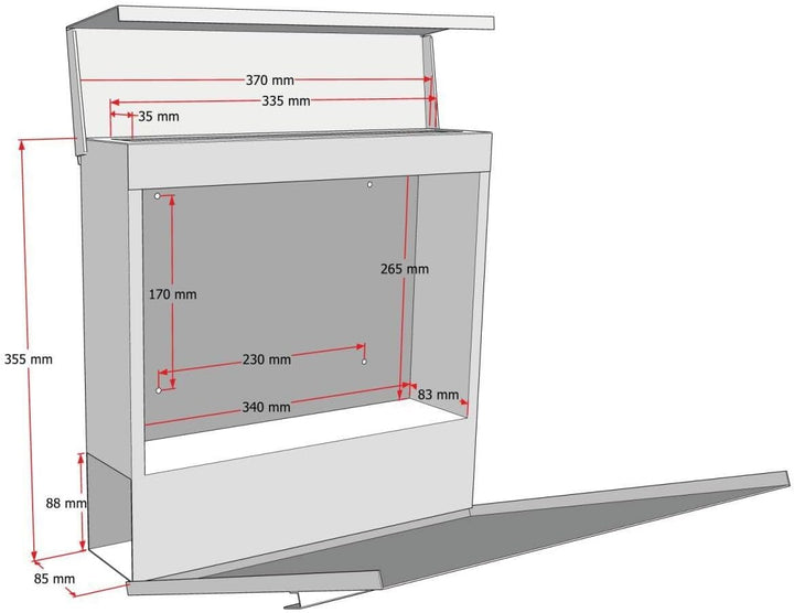 Metzler Doppel Standbriefkasten in Graualuminium, Pulverbeschichtet & mit Zeitungsfach - Inkl. Edels
