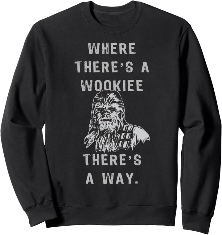 Star Wars Chewie There's A Way Text Portrait Sweatshirt