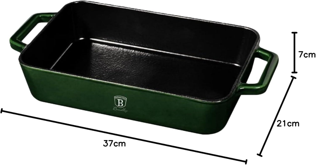 Berlinger Haus Collection Roaster, 30 cm, cast Iron, BH/6506 Emerald, 18/8 Edelstahl