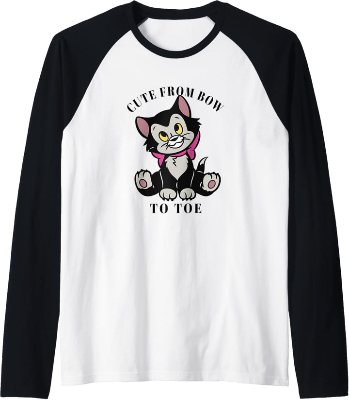 Disney Pinocchio Figaro niedlich von Schleife bis Fuss Raglan