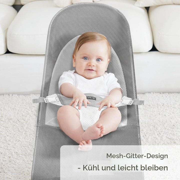 Stoffsitz für Babywippe – Bezug für Babywippe, Balance, weich und glücklich, belüftetes Netzgewebe,