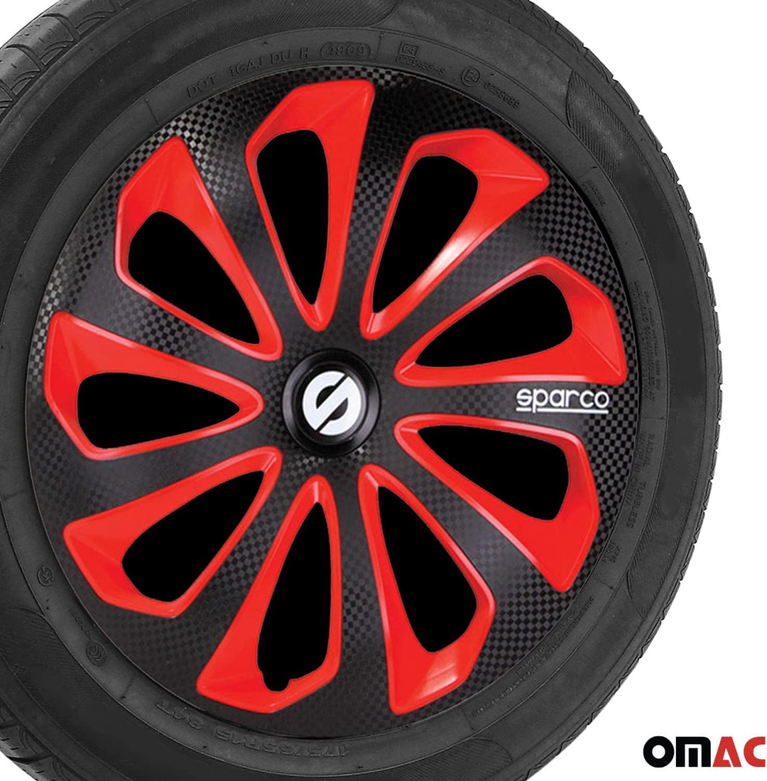 Satz Sparco Radzierblenden Sicilia 16-Zoll Schwarz/Rot/Karbon