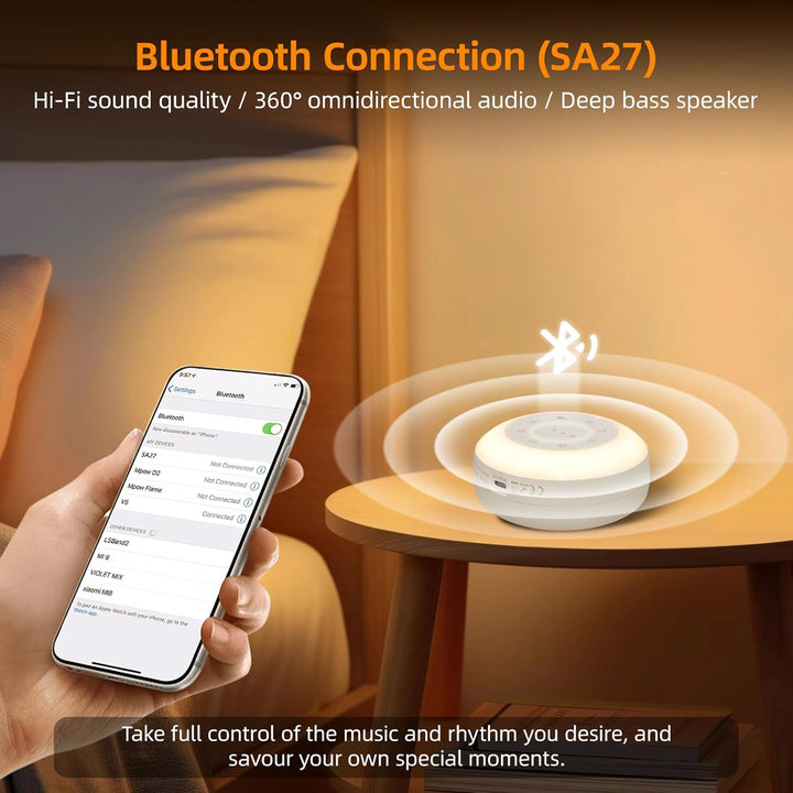 White Noise Machine Baby Weisses Rauschen Baby mit Nachtlicht 24 Beruhigende Klänge Timerfunktion Bl