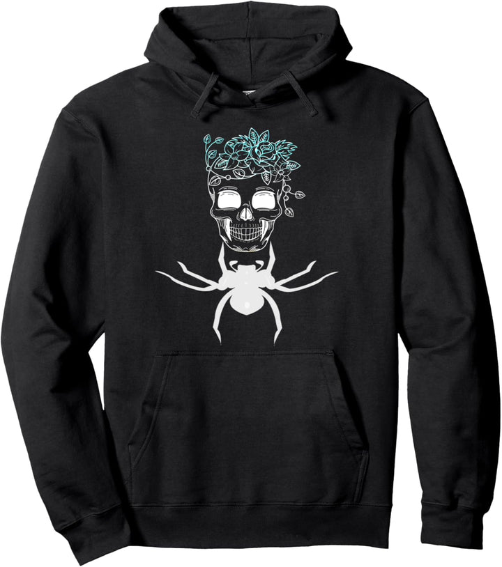 Totenkopf mit Spinne Pullover Hoodie