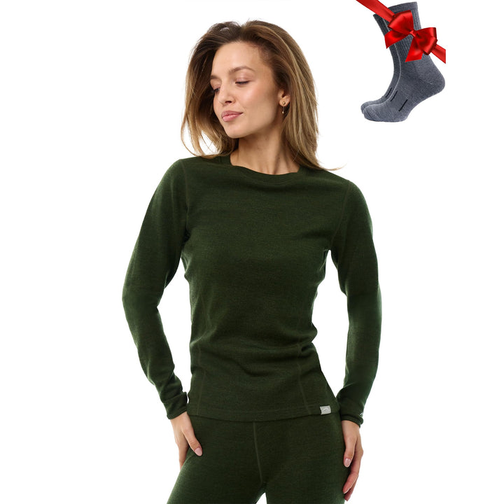 Merino.tech Merino Shirt Damen Langarm - Premium 100% Merino Unterwäsche Damen Langarmshirt, Sportun