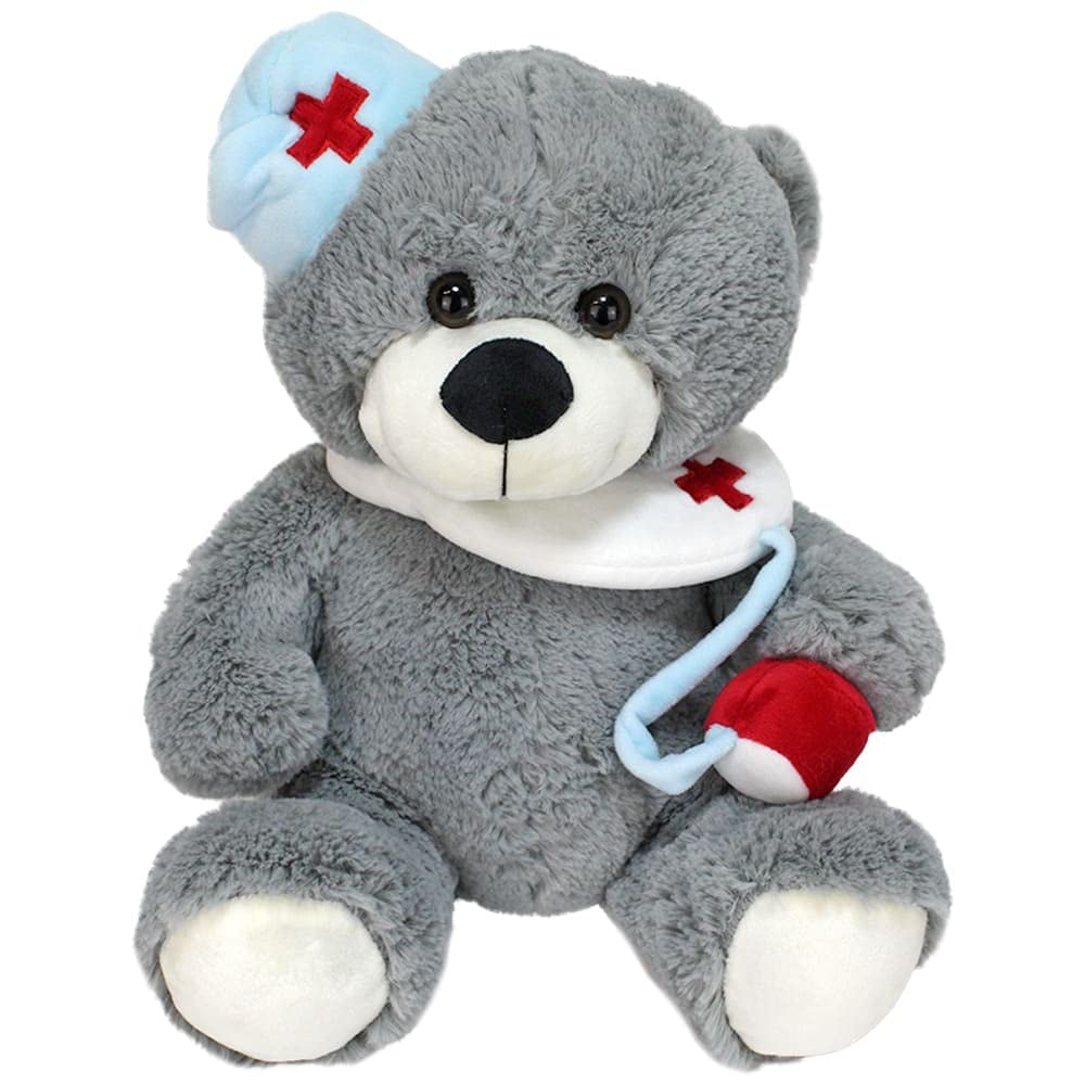 BEMIRO Teddy Arzt Plüschtier Konrad mit Stethoskop - ca. 30 cm, Arzt Teddy, Teddybär, Stethoskop