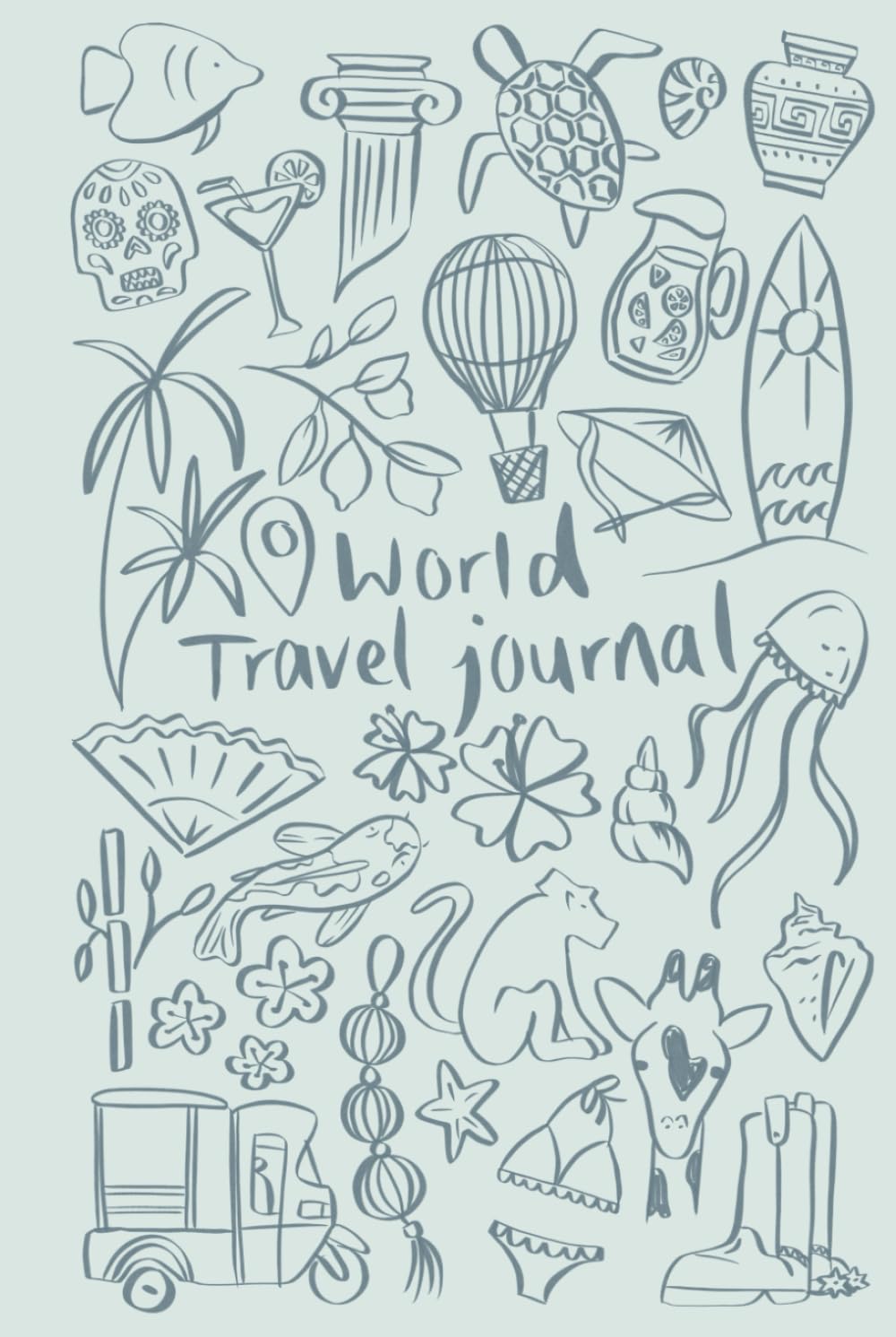 World Travel Journal: Small Blue Cover, Gebundenes Buch