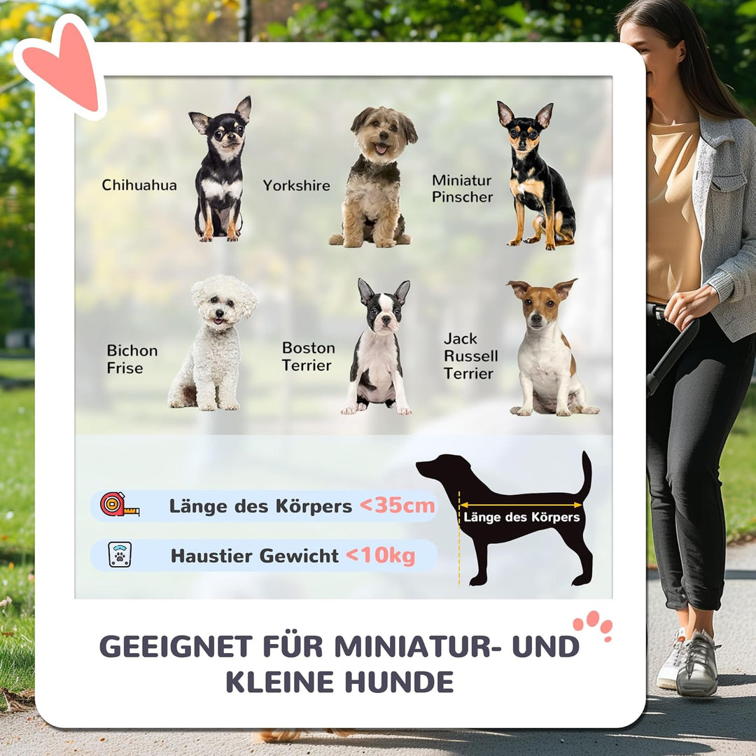 PawHut Hundewagen Hundebuggy klappbar für Hunde & Katzen bis 10 kg Katzenbuggy mit Kissen Netzfenste