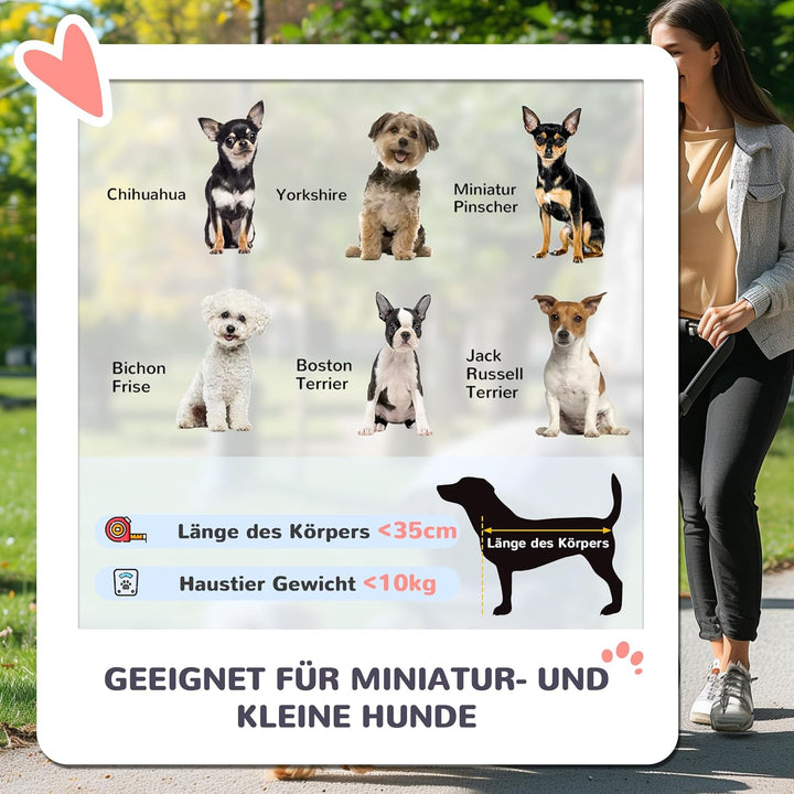 PawHut Hundewagen Hundebuggy klappbar für Hunde & Katzen bis 10 kg Katzenbuggy mit Kissen Netzfenste