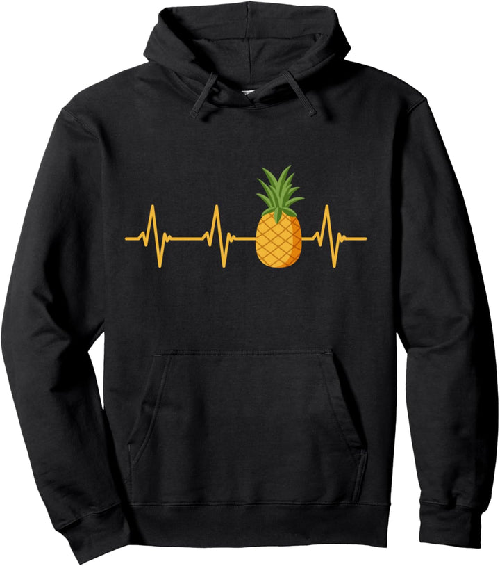 Herzschlag Heartbeat Ananas Pullover Hoodie