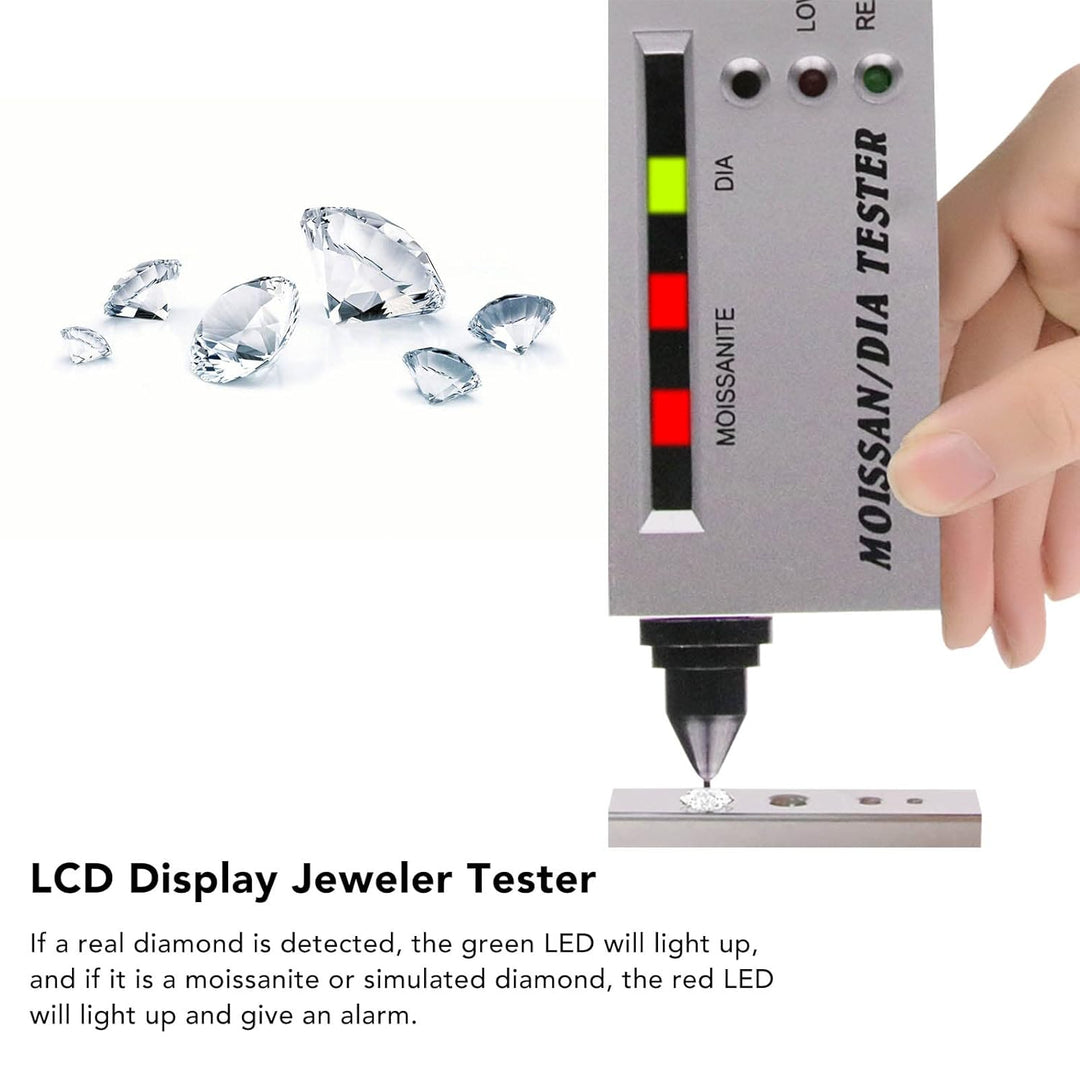 Professioneller Moissanit Tester Stift mit LCD und LED Anzeige, Hochpräziser Diamant Detektor, ABS M