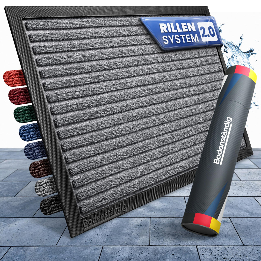 Fussmatte aussen - extrem rutschfest & langlebig - Fussabtreter aussenbereich grau 60x90cm - Türmatt