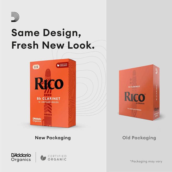 RICO Blätter für Bass-Klarinette Stärke 2.5 (10 Stück) Stärke 2.5 10 Packung, Stärke 2.5 10 Packung