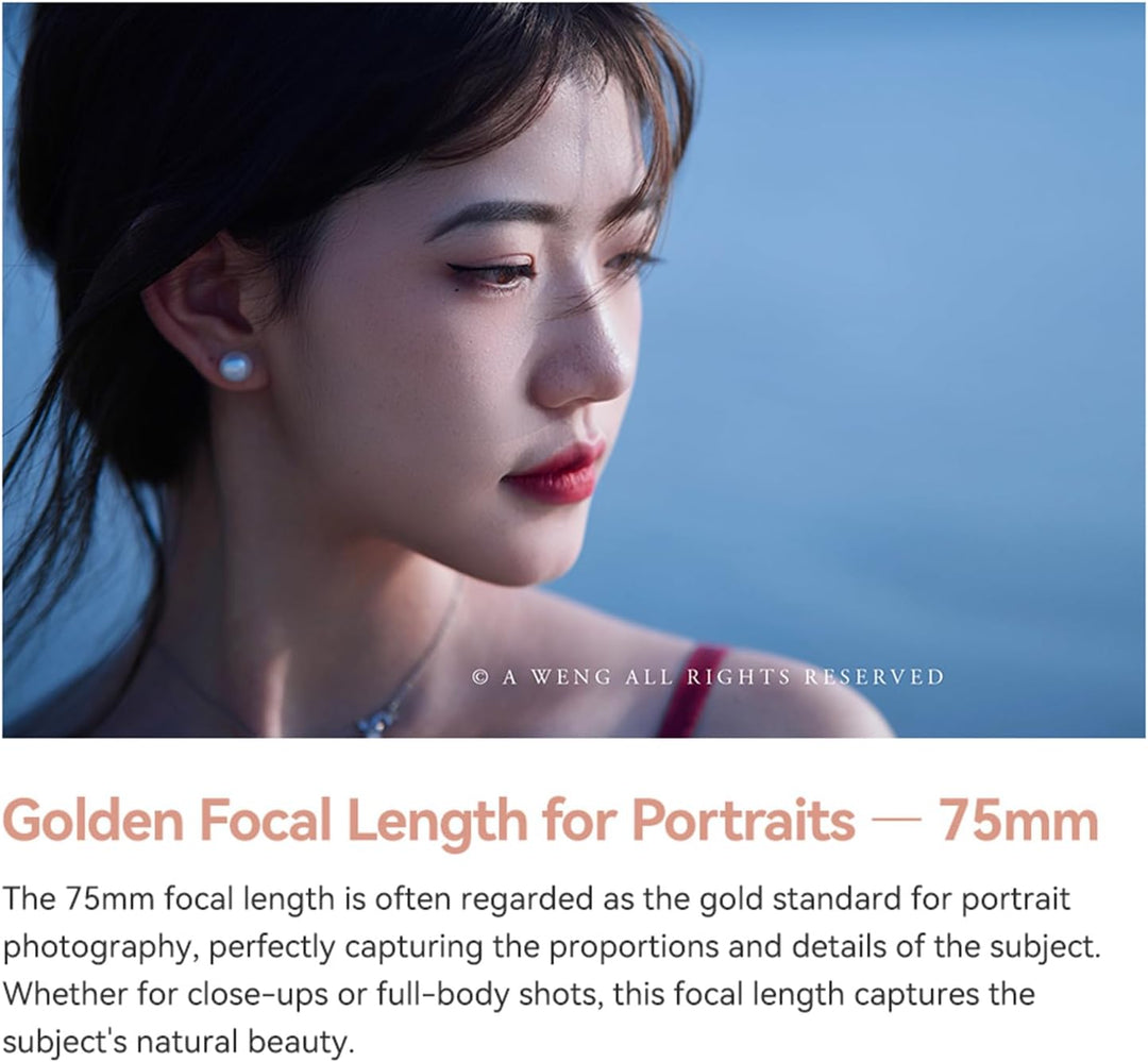 TTARTISAN 75 mm F2 AF Objektiv für L-Mount Silber, Vollbild-Autofokus Prime Portrait Objektive (L, S
