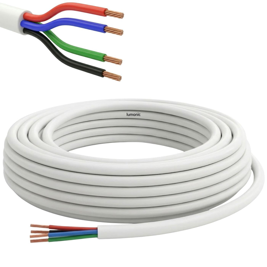Lumonic 4x 0,34mm² LED Steuerleitung weiss 10m I ummanteltes 4 adriges Kabel flexibel I Geschirmtes