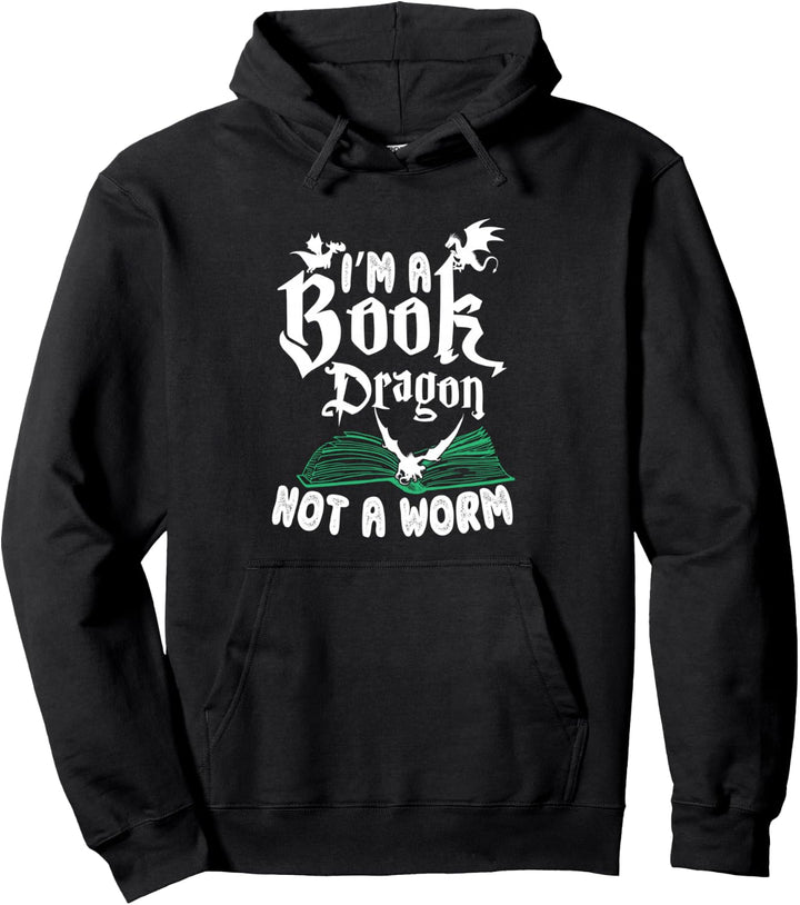 Ich bin ein Buchdrache nicht ein Wurm Fun Pullover Hoodie