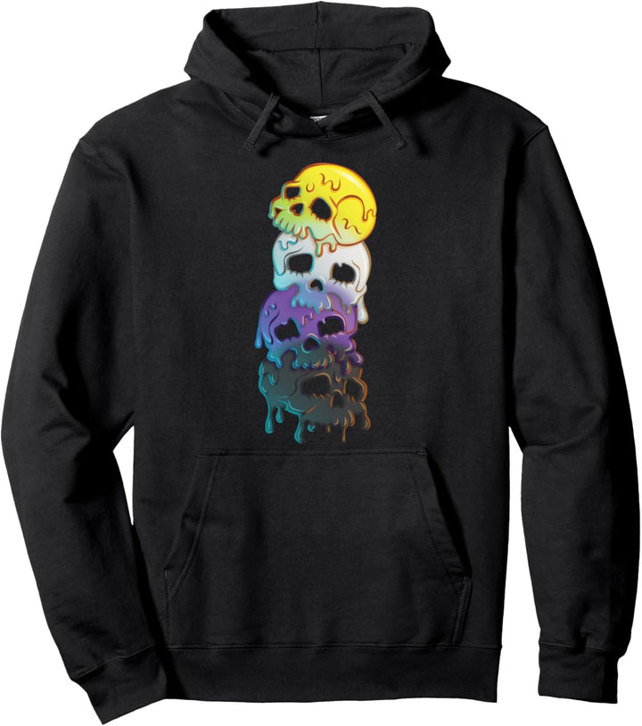 Non-Binary Pride-Flagge Gothik-Schädel Nonbinary Pullover Hoodie