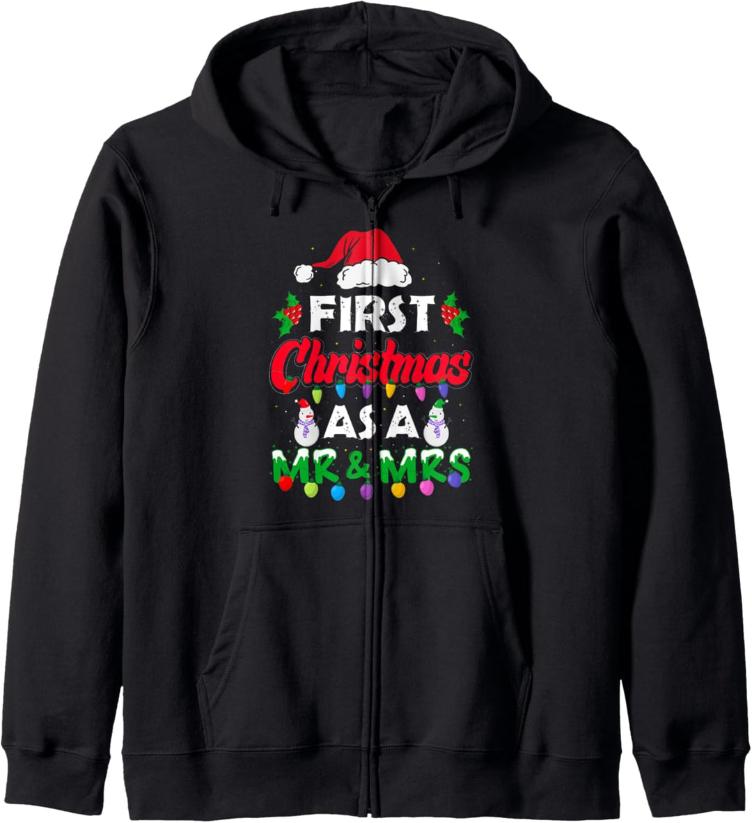 First Christmas As Mr &amp; Mrs 2021 Brautpaar Kapuzenjacke