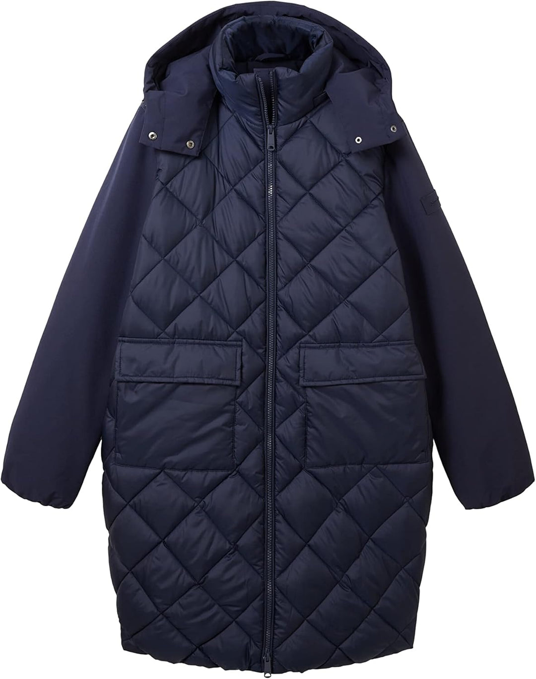 TOM TAILOR Damen 1036722 Steppmantel mit abnehmbarer Kapuze & Taschen (1er Pack) L 10668 - Sky Capta