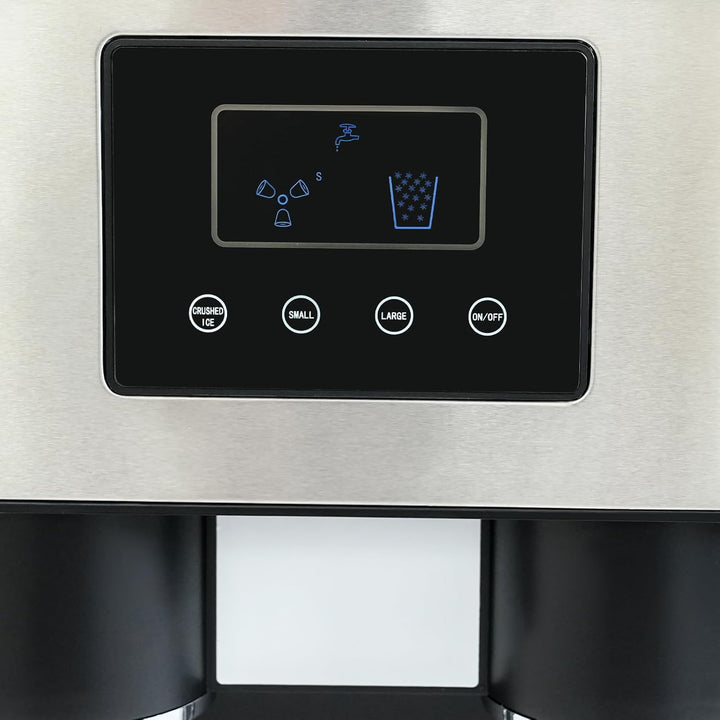 3-in-1 Eismaschine mit Wasser- und Eiswürfelspender, Eiscrusher & LCD Display, schnelle Eisproduktio