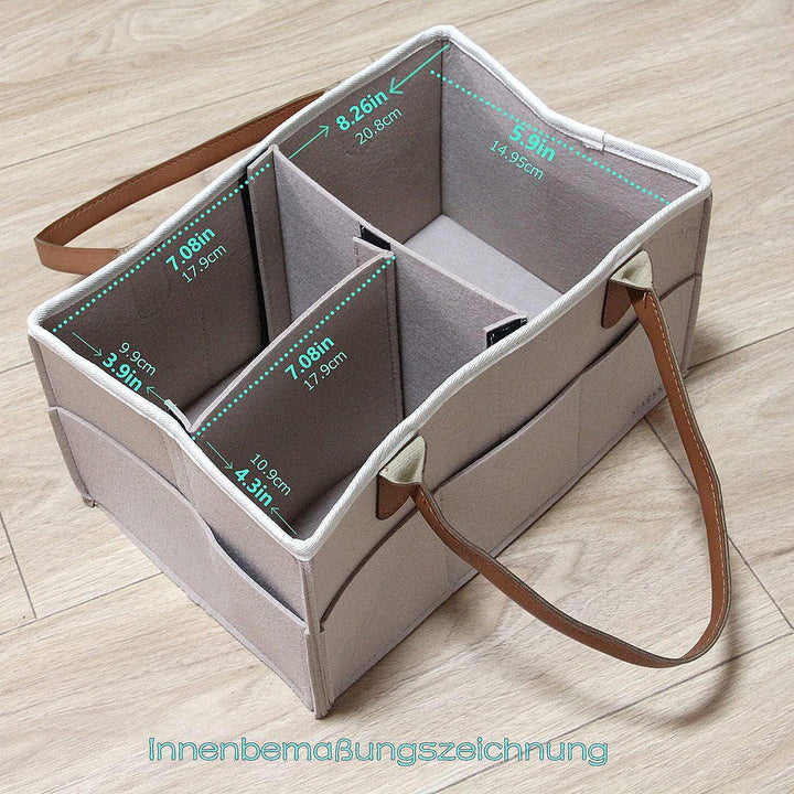 Baby Windel Caddy Organizer Korb tragbar Storage Bin gross Kindergarten Tasche mit Wechselbaren Fäch