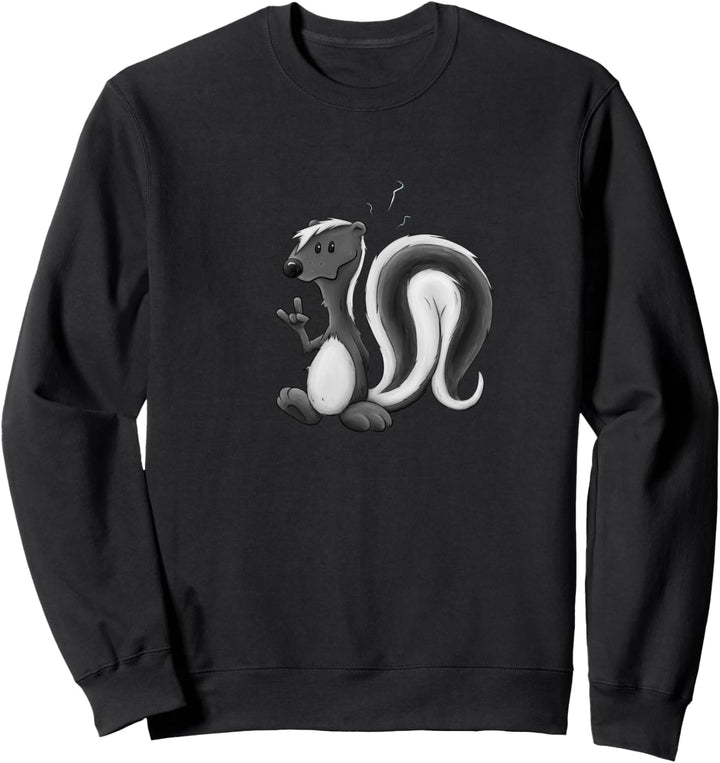 Lustig stinkendes Skunk süsse Stinktier Illustration Sweatshirt