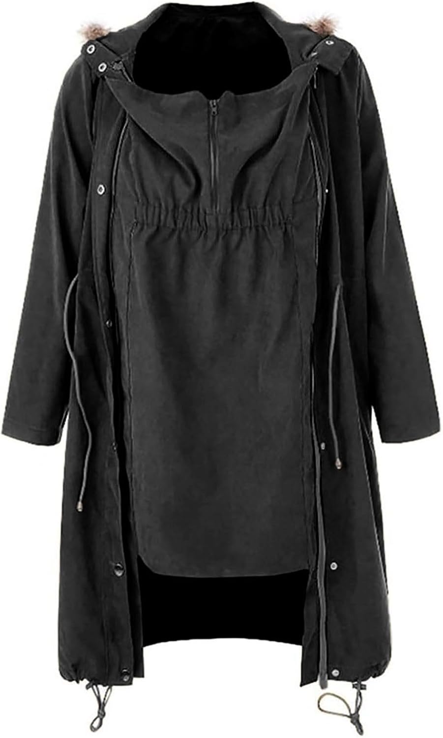 YIzdegg Umstandsjacke Winter Warm Baumwolljacke Mit Babyeinsatz Einstellbarer Kordelzug Tragejacke V