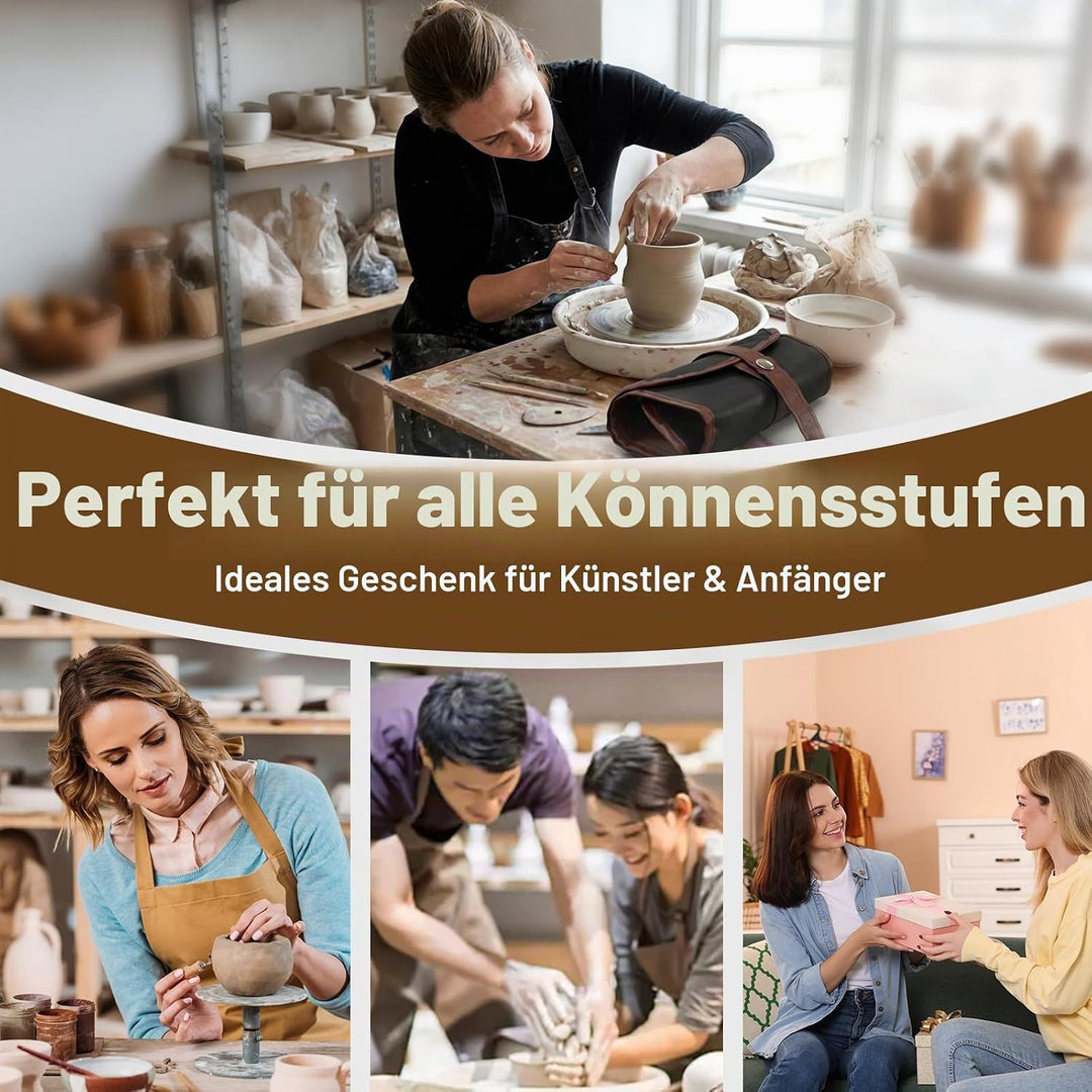 30 Stück Modellierwerkzeug Set,Töpferwerkzeug mit Aufbewahrungsbeutel aus Oxford-Gewebe,Ton Werkzeug