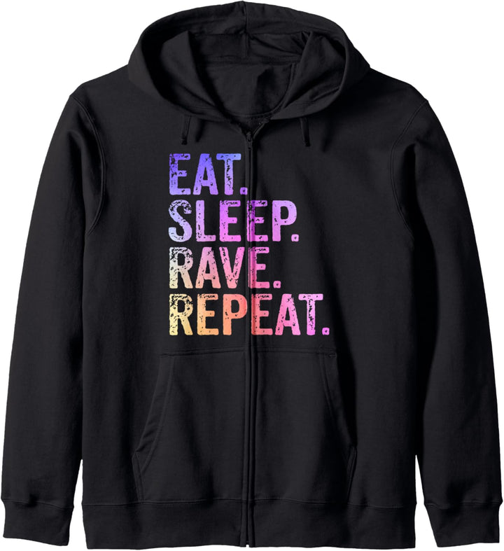 Eat Sleep Rave Repeat Partys Raver Vintage Kapuzenjacke