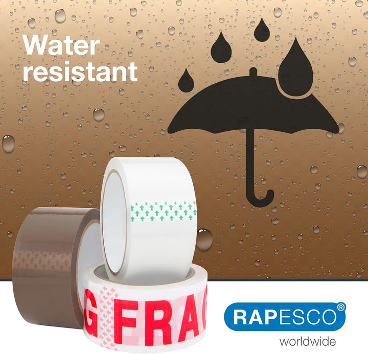 Rapesco 1682 Germ-Savvy Antibakteriell 960 Klebeband-Handabroller mit 5 „Fragile“ Packbänder Spender