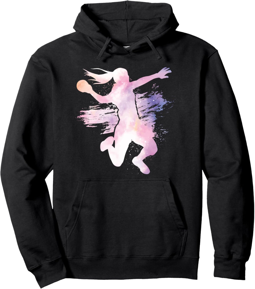 Handball Retro Handballerin für Handballspielerin Mädchen Pullover Hoodie