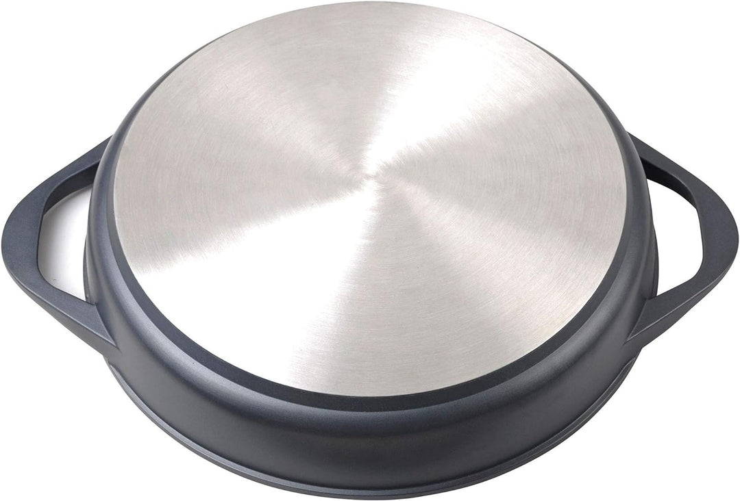WECOOK! Ecostone Hoher Kochtopf 32 cm Induktion mit Glasdeckel, Antihaftbeschichtung XTRA DUPONT Öko