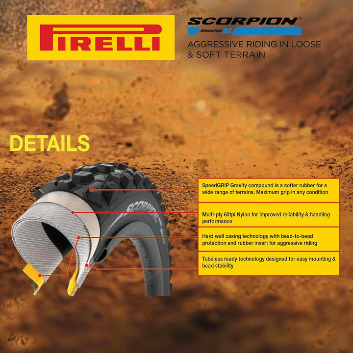Pirelli Unisex – Erwachsene Scorpion Enduro S Reifen, Classic Hardwall, 29 x 2.6