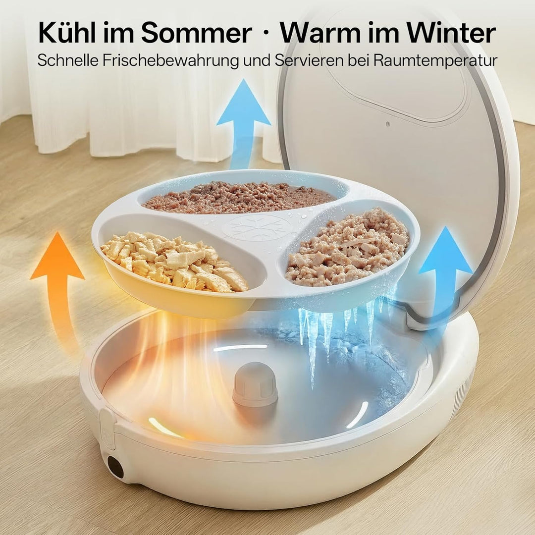 UBPET Futterautomat Katze Nassfutter, Dual-Temp mit Halbleiterkühlung & heizung, App gesteuerter Fut