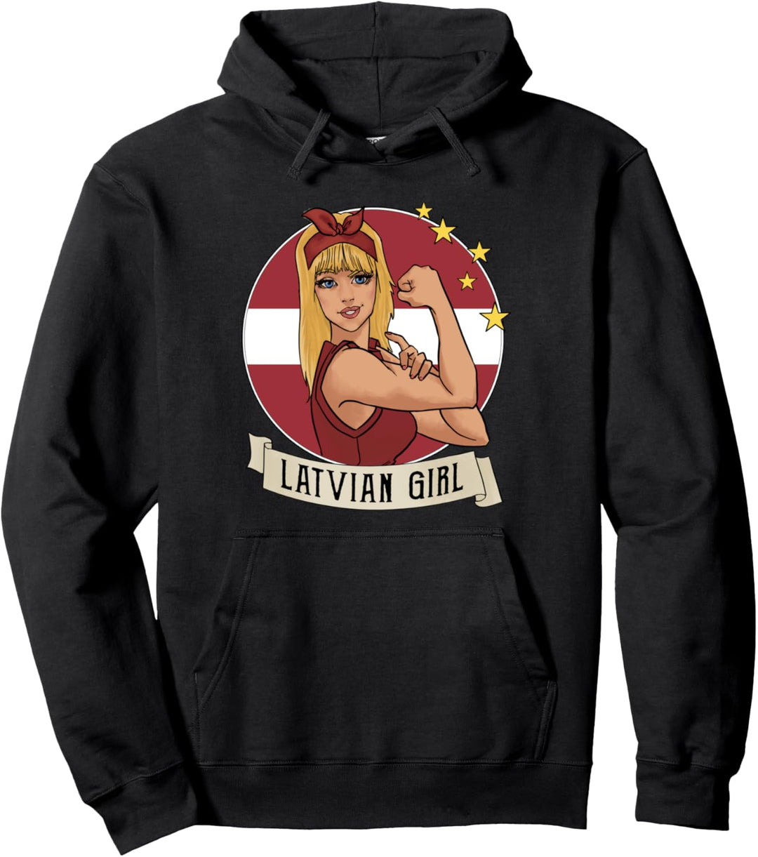 Lettland Flagge Mädchen Lettland Flagge Merchandise Lettland Lettland Pullover Hoodie